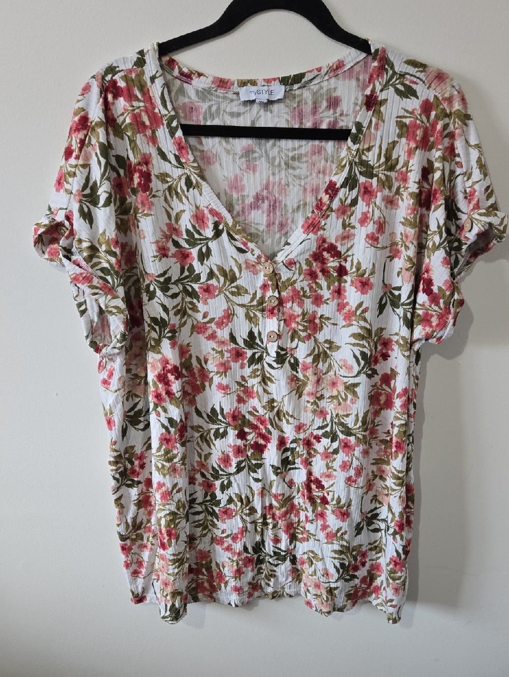 MyStyle Ladies 2X Floral Top